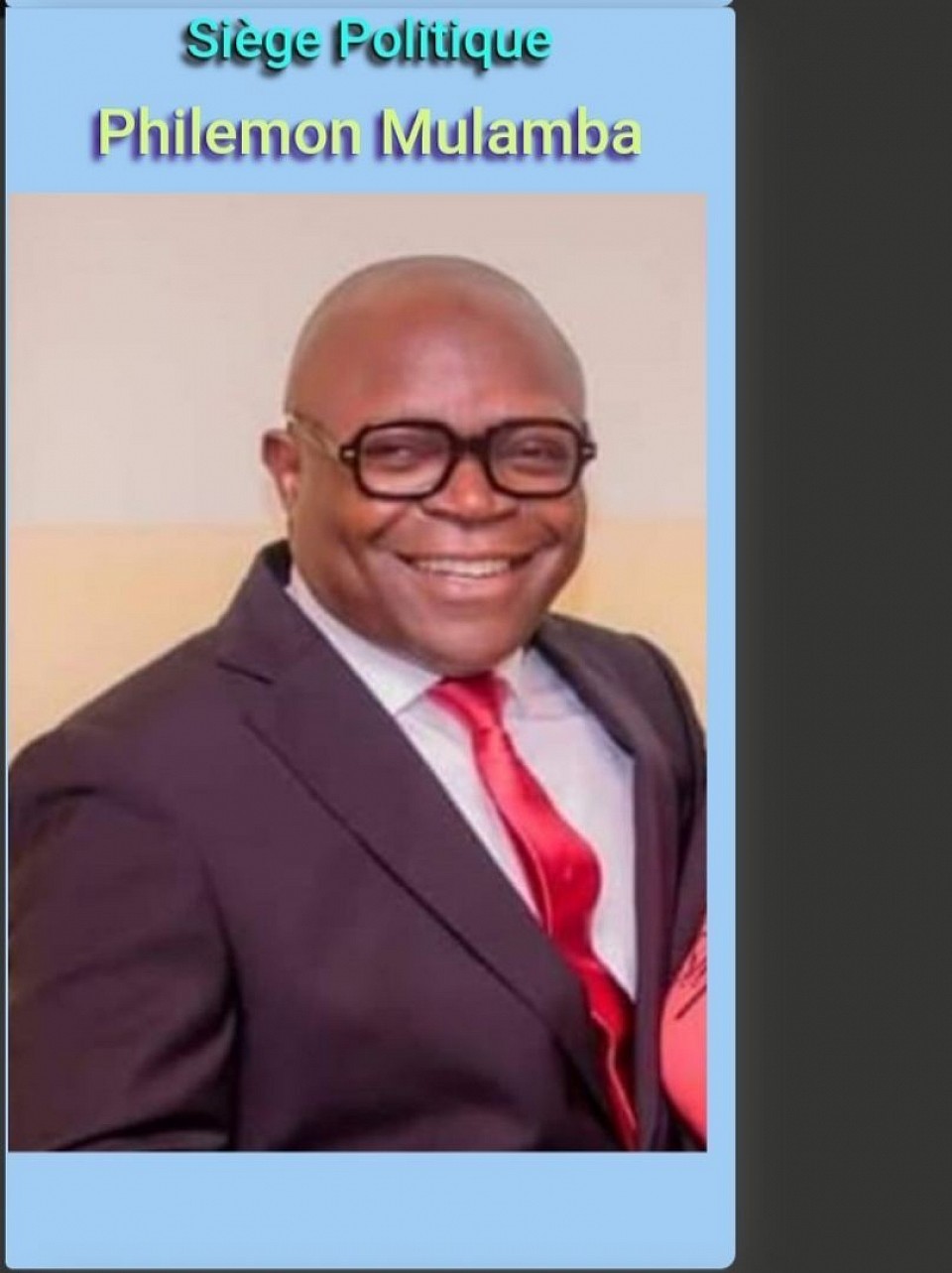 Siège politique PHILÉMON MULAMBA